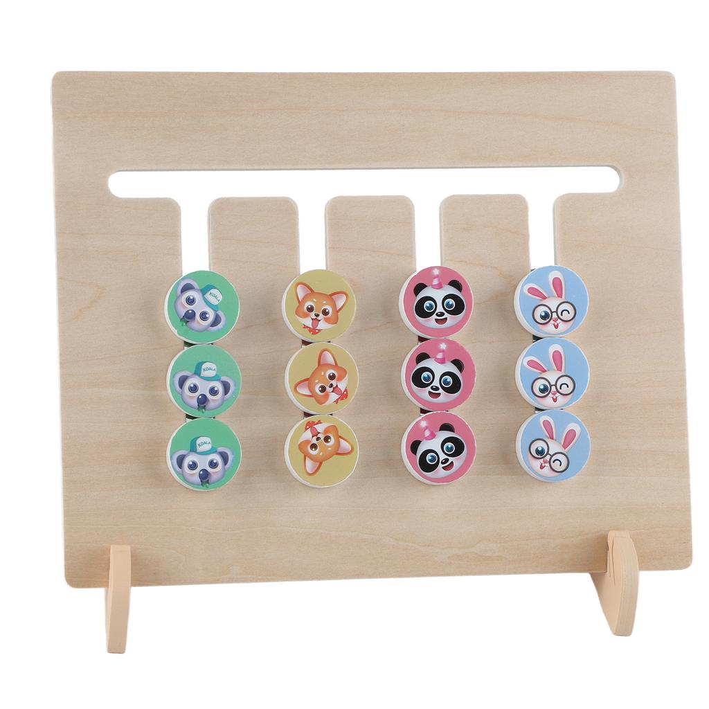 Holzformblöcke Sortieren Zuordnungsspiel Spielzeug 4 Farben Denk-Trainingsblöcke Schiebe-Puzzle-Brett