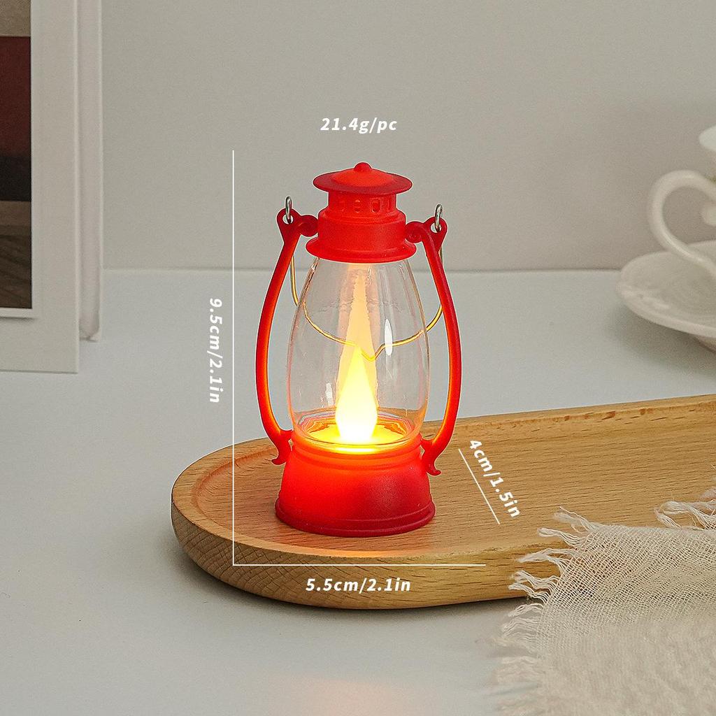 Retro Style Small Lantern Christmas Decoration Pony Lantern LED Candle Kerosene Lamp