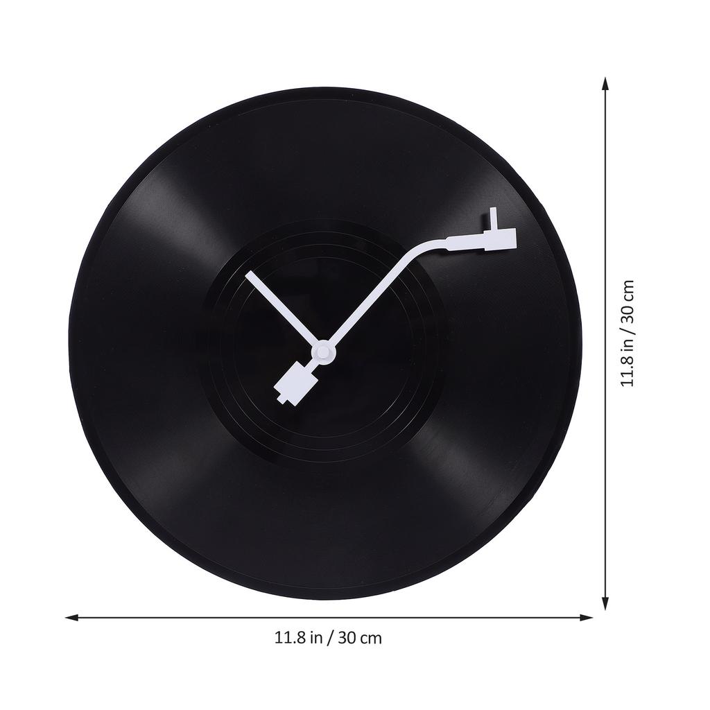 Unique Turntable Vinyl Player Clock Artistic Round Wall Hanging Clock for Living Room Bedroom Home Office Decor Sturdy Plastic