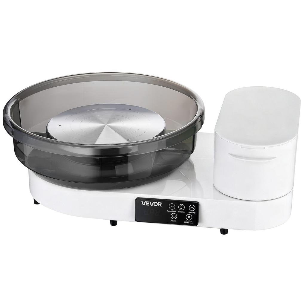 Pottery Wheel for Adults, 36 and 28 cm Turntables, 450W Electric Table Top Pottery Wheel with Foot Pedal, 30-300 RPM Adjustable Speed, Aluminum Body,