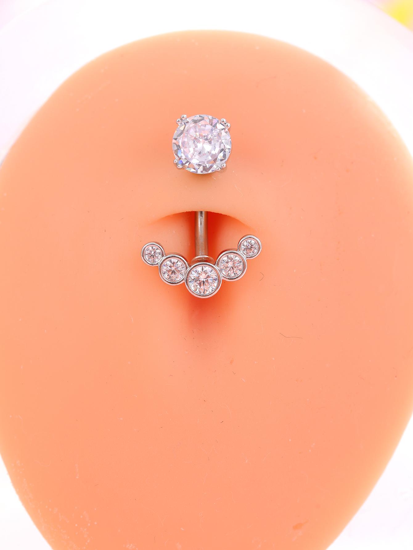 

Gold Color Stainless Steel Belly Button Ring Long Dangled Flower CZ Crystal Navel Belly Piercing Rings for Women Sexy Jewelry