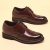 Fashion Men's Dress Brogues Elevator Shoes Platform Breathable Casual Business Luxury Genuine Leather Heightening Shoes 6 8CM Taller Man