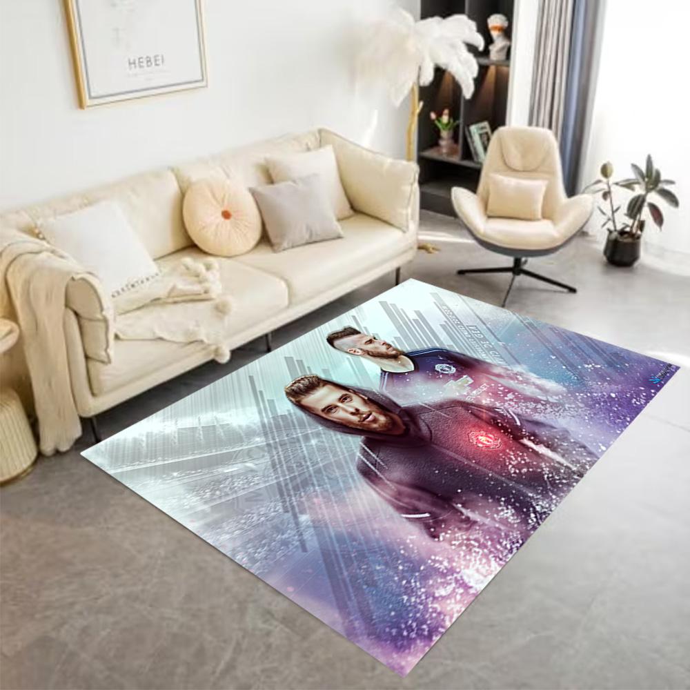 Dynamic Soccer Kick Floor Mat Suitable for Bedrooms Foyer Decorate room Entryway Anti-slip Rug Anime Office Decor Best for Christmas