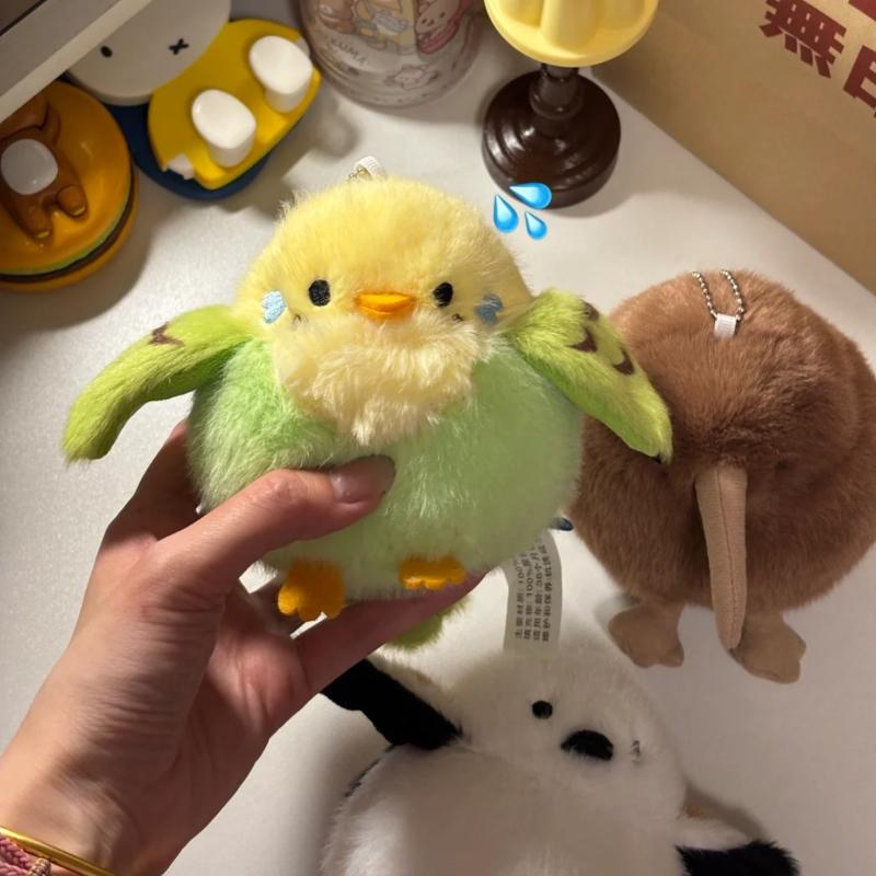 Kreslené vtáčiky plyšové hračky prívesok kľúčenka simulácia papagáj vtáčie hniezdo plyšová kľúčenka anime roztomilé dievča kawaii izbová dekorácia detské darčeky