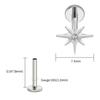 Right Grand ASTM F136 Titanium CZ North Star Flat Back Earring 16G Tiny Starburst Helix Cartilage Stud Earlobe Piercing Jewelry