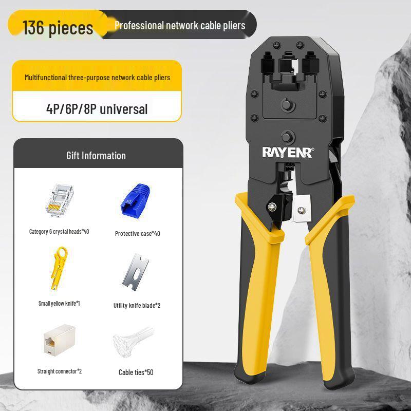 Ruineng Professional Cat 6 Network Crimping Tool Set with Multifunctional Tester