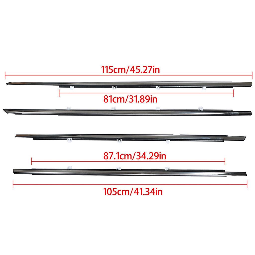 4Pcs Car Side Window Weatherstrip Sealing Trims Chrome Glass Sealant Strip Weather Strip For American US Honda Accord 2008-2012