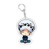 Anime Acrylic Keychains for One Piece Sanji Portgas D. Ace Straw Hat Crew Trafalgar Law Q Version Bag Pendant Acrylic Key Ring