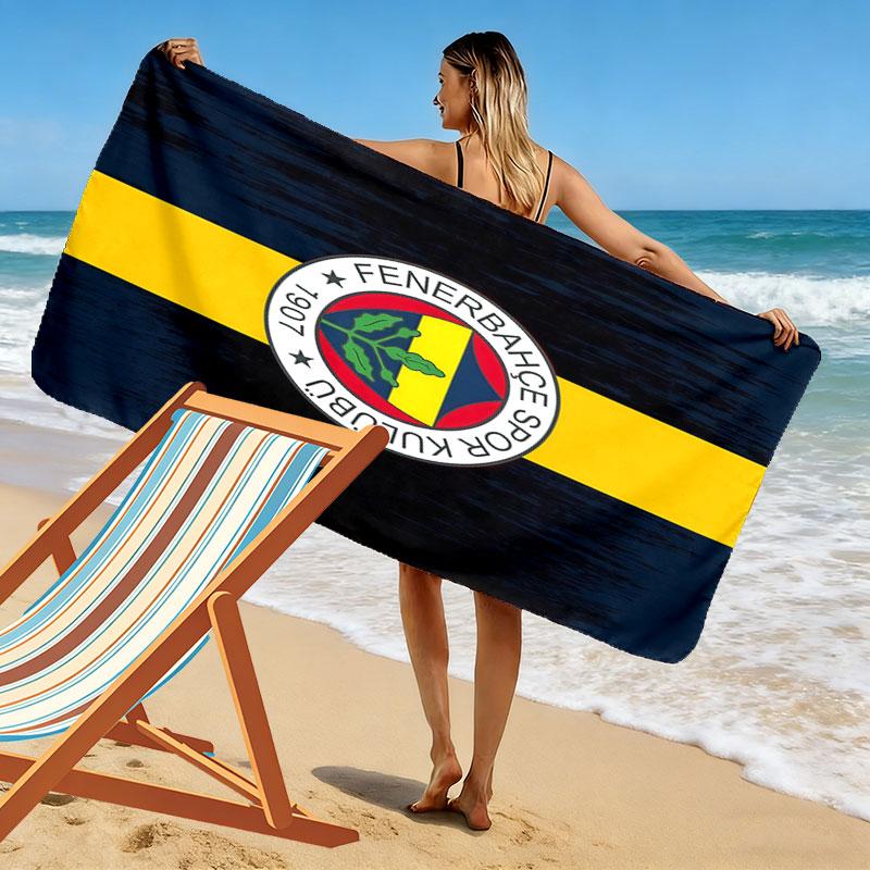 Fenerbahce Legacy Print Beach Towel, Large Soft Quick Dry Towel for Beach Camping Swimming