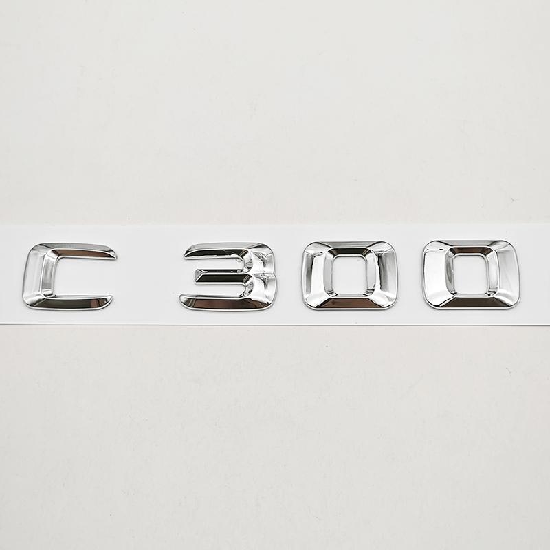 3D ABS Car Letters Logo C300 C350 4MATIC Rear Trunk Badge Sticker Decals For Mercedes Benz C Class C300 C350 W205 Tail Marking