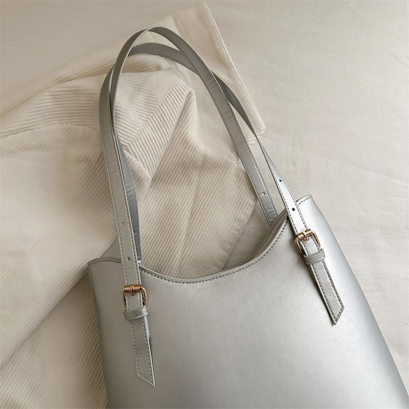 Simple Color Solid Gold Letter Printed Women Casual Tote Bag For Use Daily