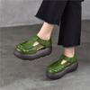 Johnature Retro Genuine Leather Roman Sandals Comfortable And Versatile Round Toe Thick Soled Women's Shoes