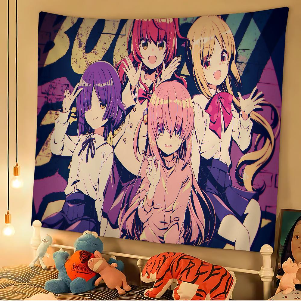 BOCCHI THE ROCK Anime Tapestry Art Printing Japanese Wall Tapestry Anime Wall Hanging Home Decor