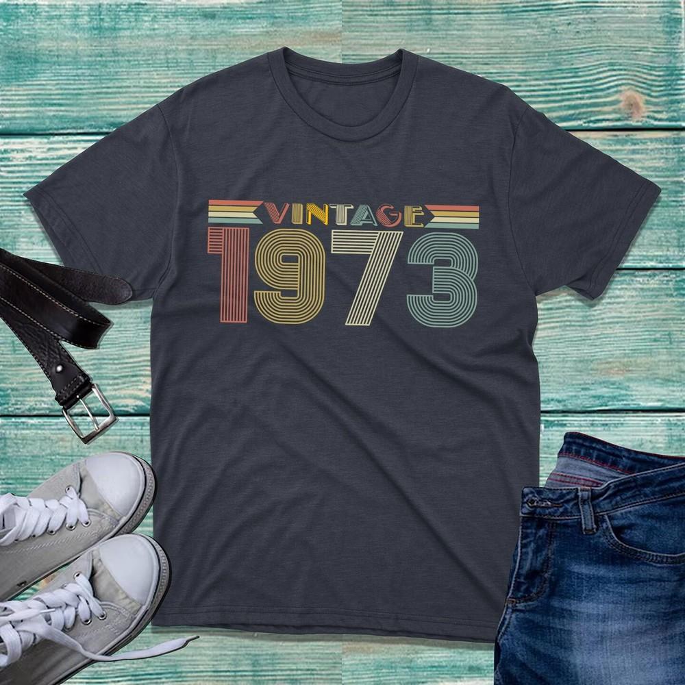 Vintage 1973 TShirt 50th Birthday Fathers Day Golden Jubilee Retro Gift Top S