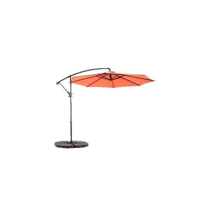 Parasol Extérieur Rectangulaire Double Face De 4,5 M Avec Manivelle (orange). (sans Pied)
