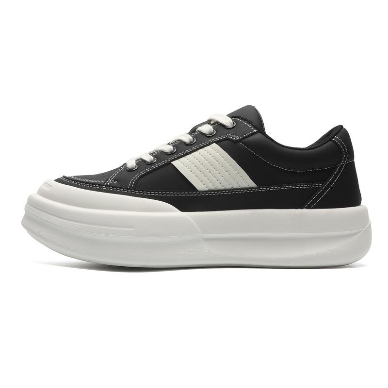 

2025 new niche bread shoes casual trend shoes muffin shoes lightweight men s shoes thick sole heightening casual board shoes 38 чёрный