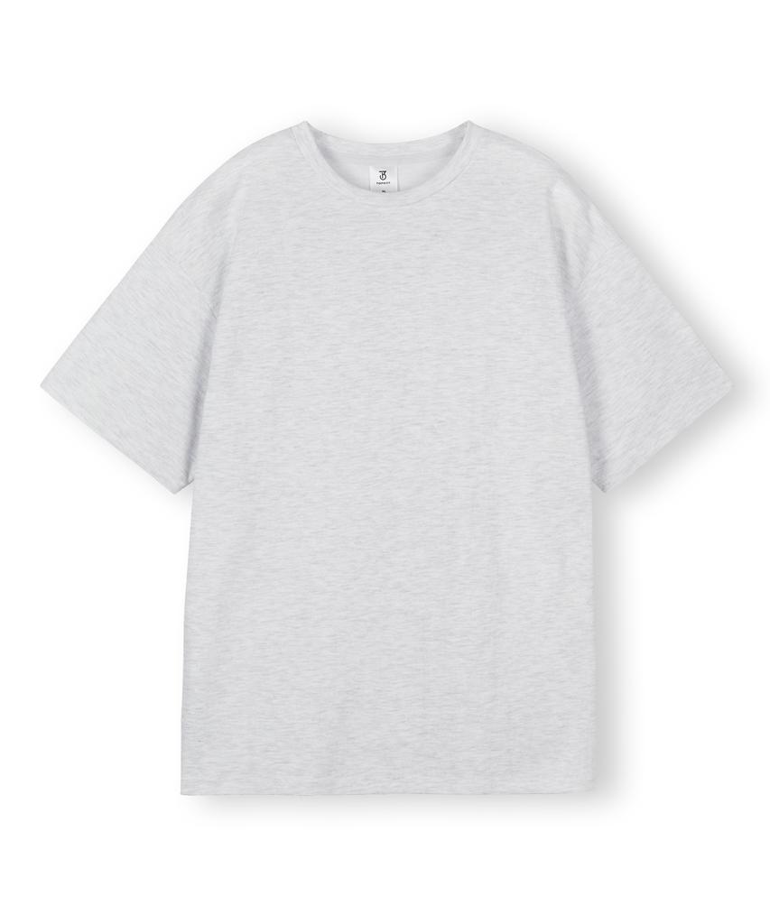 TOPBOY Double-Sided Overfit Crew Neck Short Sleeve T-Shirt White Melange