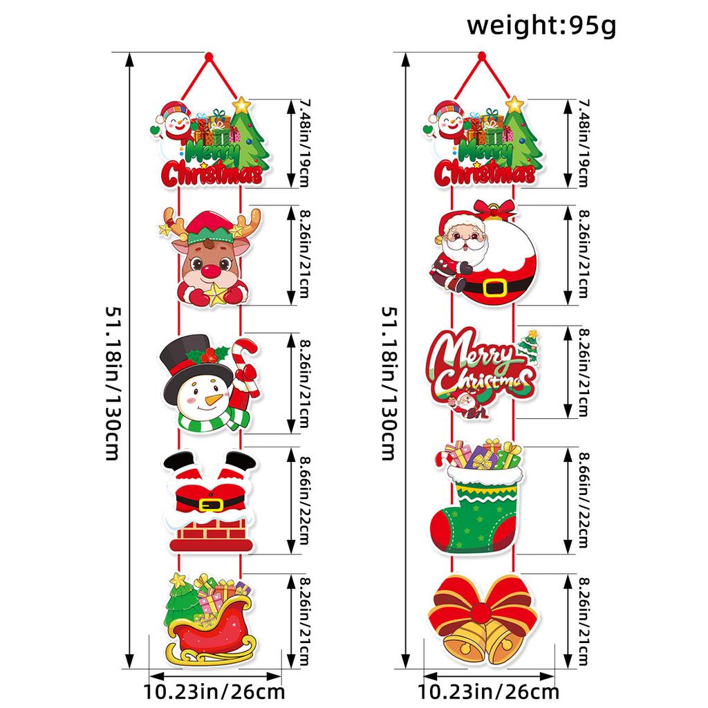 Christmas Door Hanging/Holiday Decoration Couplets Santa Claus Snowman Door Curtain Hanging Decorations Party Supplies, Suitable for Birty,