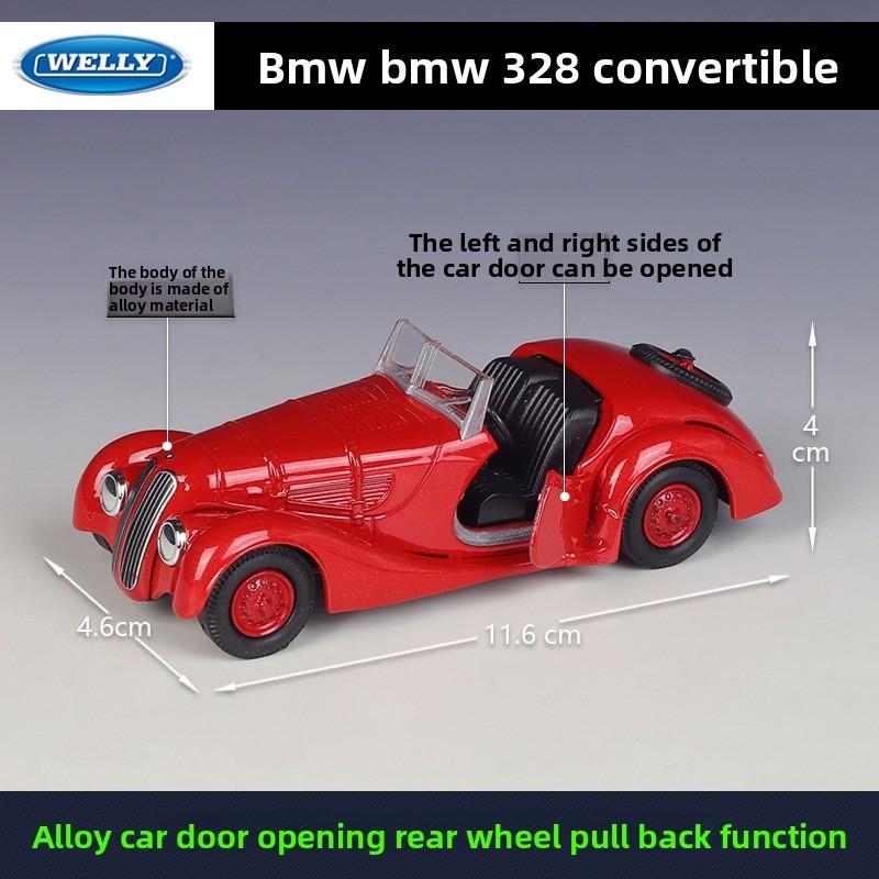Alloy 328 Classic Car Model Toy With Opening Doors Design For Gift Kids