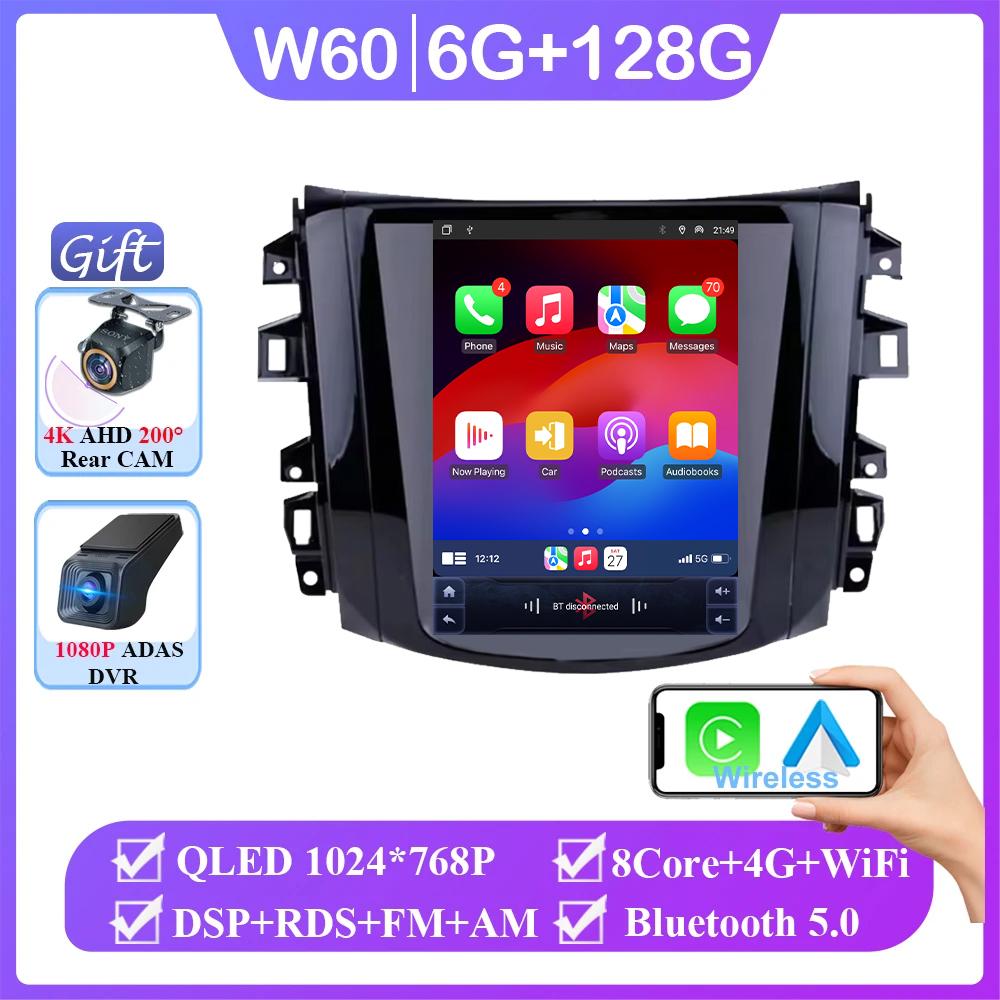 9.7 Inch Android 14 For Nissan Navara Terra Frontier NP300 2018 -2020 Tesla Style Screen Carplay Multimedia Auto Radio Stereo
