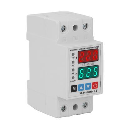 Überspannungs- Unterspannungsschutz AC220V 63A Doppelte Anzeige Magnetische Halterung Selbstwiederholende Spannung