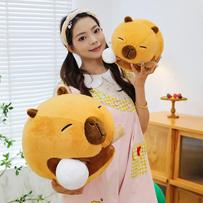 New Creative Plush Toys Wooden Fish Capybara Dolls Wholesale Wedding Throwing Dolls Stall Souvenir Activities