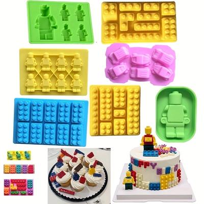 Block Silikonform Baustein Roboter Schokolade Gelee Eiswürfelform Kuchen Dekoration Cupcake Topper Kinder Geburtstagsparty Auto