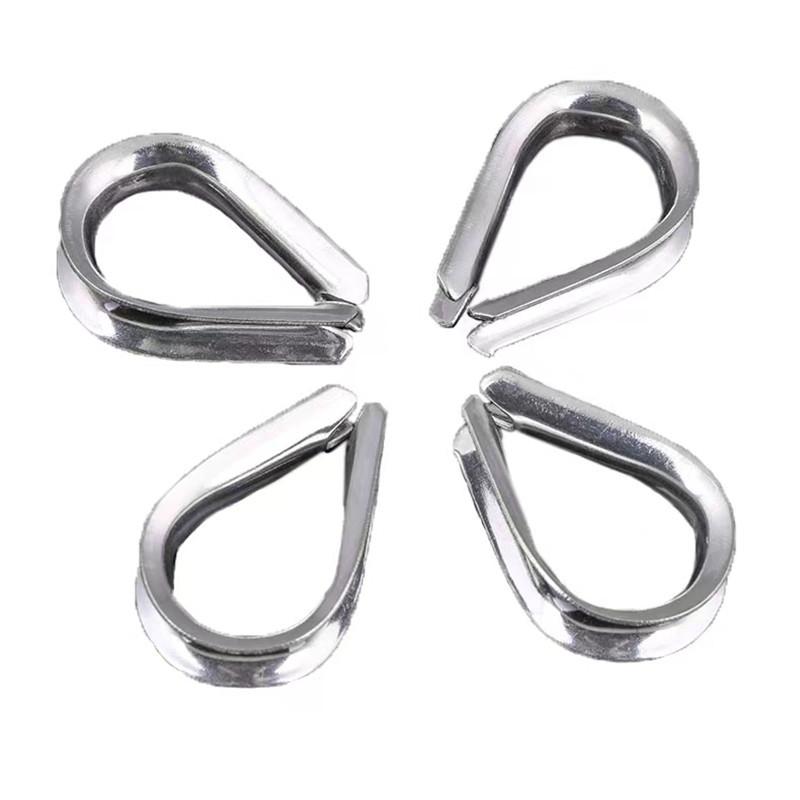 304 Stainless Steel Cable Wire Rope Protective Sleeve M1.5-M16 Thimbles Rigging Chicken Heart Ring for Workpiece Fixing M16-1pcs