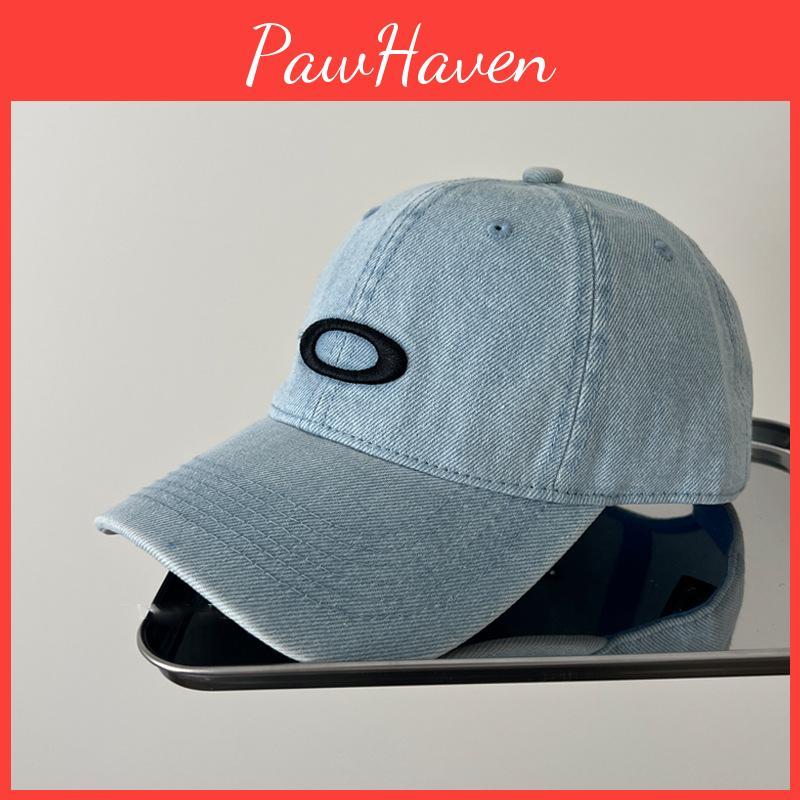 Washed Retro Denim Baseball Cap With Embroidery Design And Wide Brim Daily For