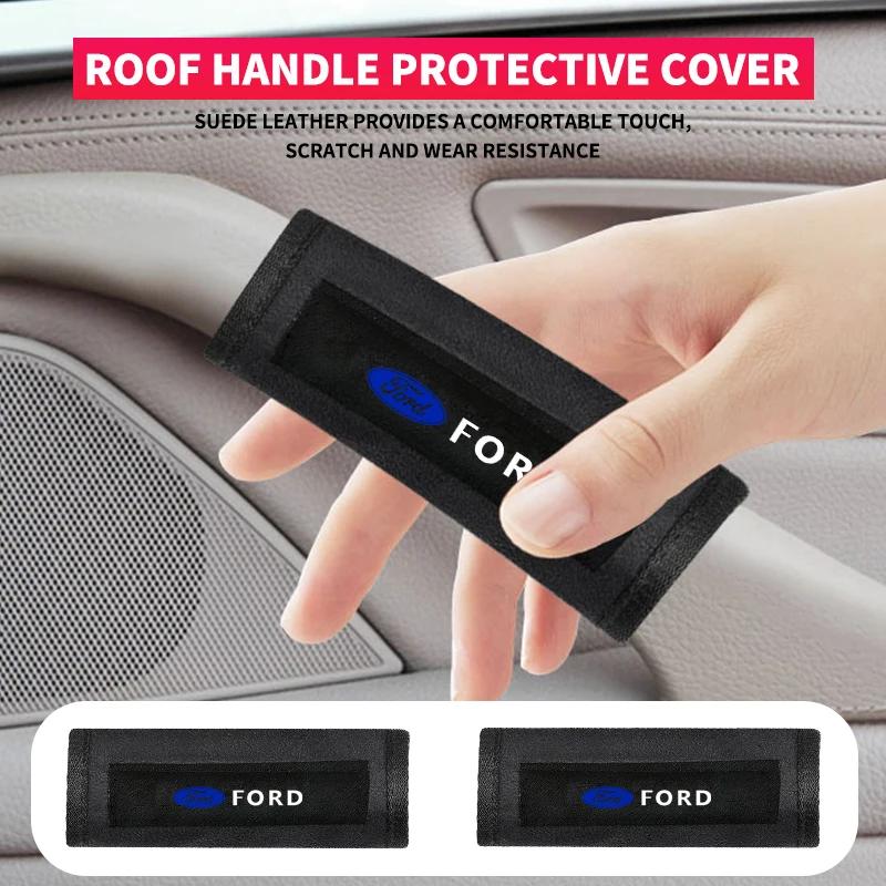 Car Roof Armrest Gloves Cover Door Pull Handle Gloves Protective For Ford Ranger Focus Kuga Mustang S-MAX Transit Mondeo Fusion