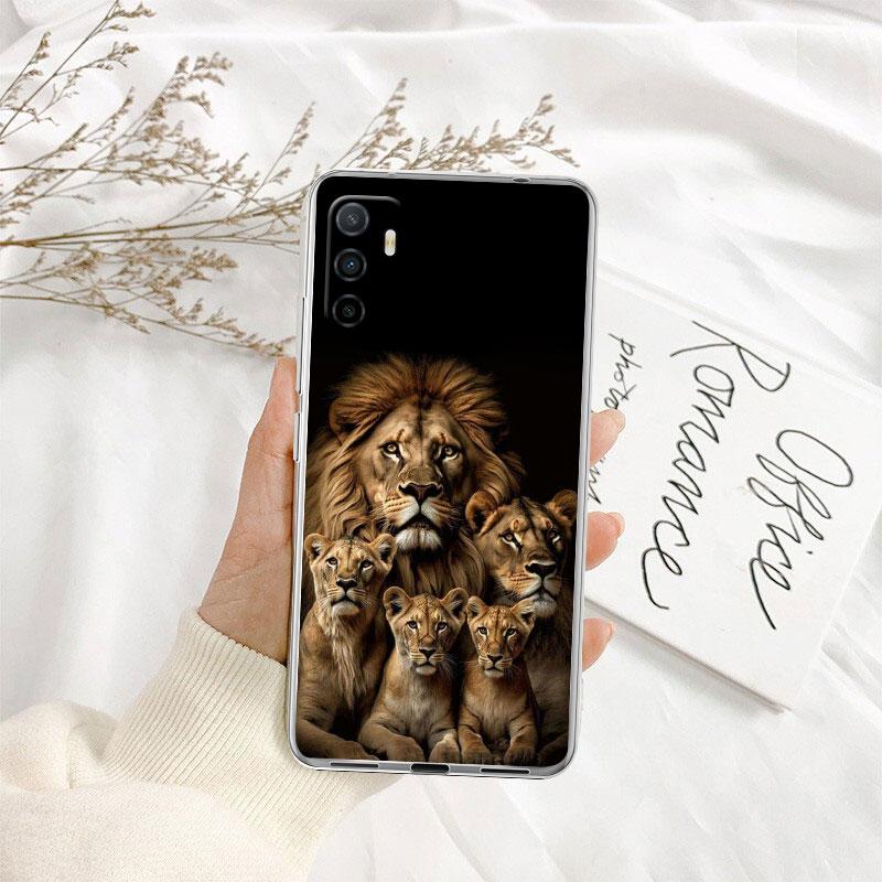 Tier Tiger Löwe Transparente Handyhülle für Samsung Galaxy A04 A04S A14 A23 A34 A54 M23 M33 M52 M53