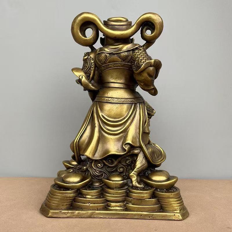 Feng Shui Copper Zhao Gongming People Ornament Home Living Room Decorations Statue