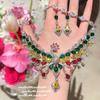 Fengyi Thousands Of Rainbow Phoenix Gem Necklace, Antique, Plated 18K Gold Phoenix Wings Zircon Necklace Earrings