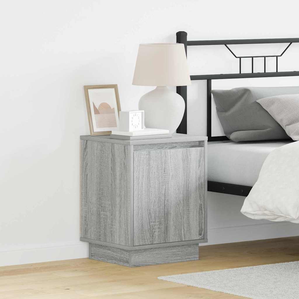 Nightstand Gray 39 x 34.5 x 50 cm Engineered Wood