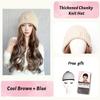 Women's Winter Wig Hat Knitted Hat Long Wave Straight Hair Synthetic Hat Wig