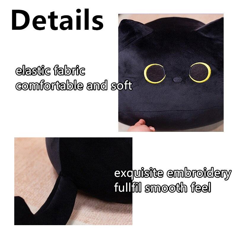 Kawaii Black Cat 20cm Plush Doll High Quality Plump Animal Kitten Stuffed Soft Gifts for Boys Girls Friends Decorate Childrens