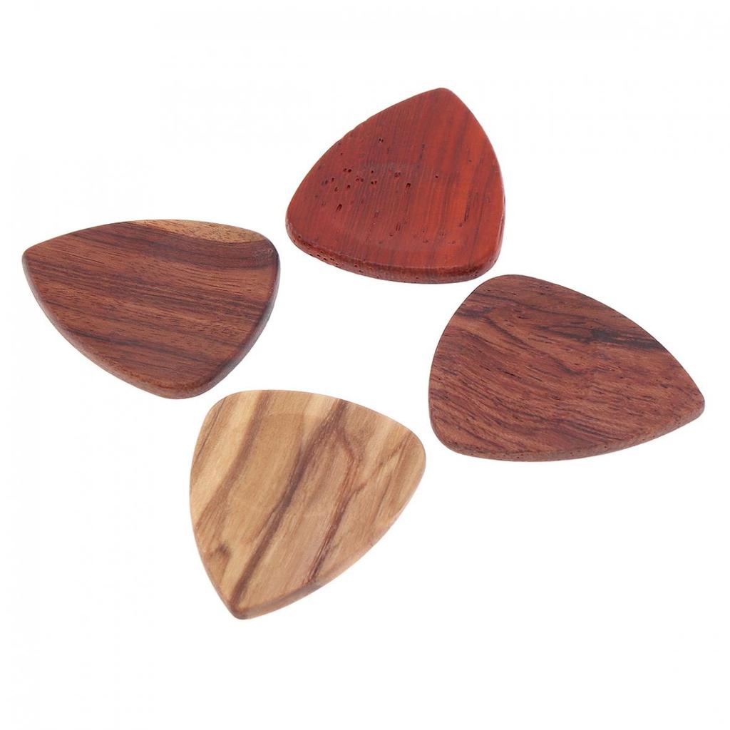 4ks Dřevěný materiál Trsátka ke strunným nástrojům Plectrum Příslušenství pro akustické basové elektrické kytary Ukulele