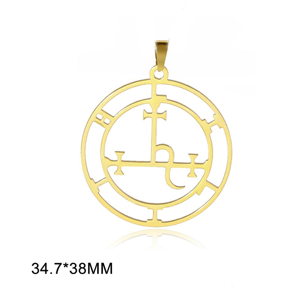 Dawapara Lilith Sigil Pendant Solomon Demon Seal Marbas Pagan Amulet Mythology Stainless Steel Charms for Jewelry Making