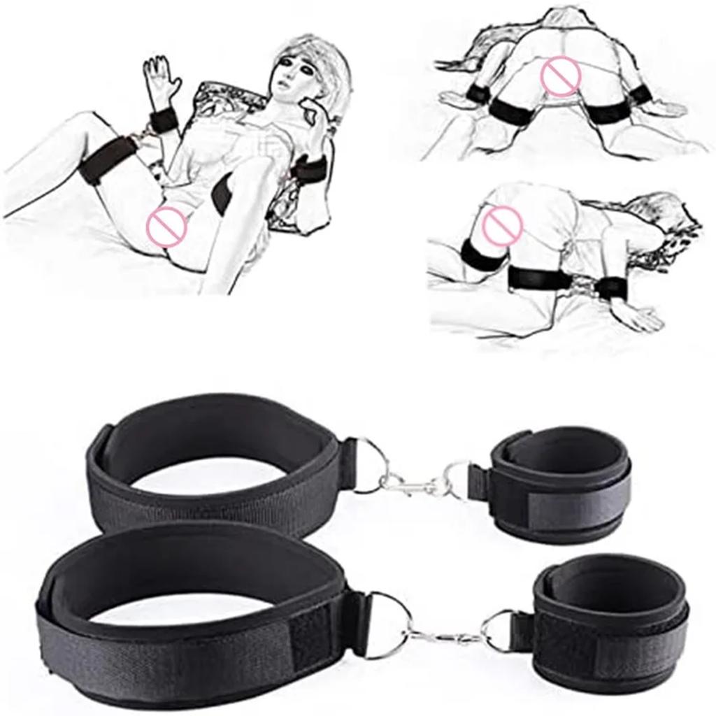 Handcuff Open Leg Restraint Sex Toy Eye Blinder Sex Toys Kits Adjustable Adult Erotic Bed Games Sextoy Set SM Slave Cosplay