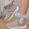 Winter Thermal Insulated Boots Warm Plush Lined Ankle Boots Fluffy Trim Side Zipper Boots Women'S Footwear