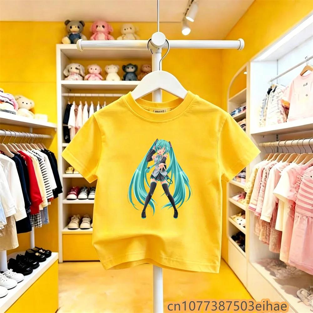 Retro Classic Hatsune Miku Joint Pure Cotton Short Sleeve Anime Printed Casual Unisex TShirt Vintage Style Daily Leisure Wear