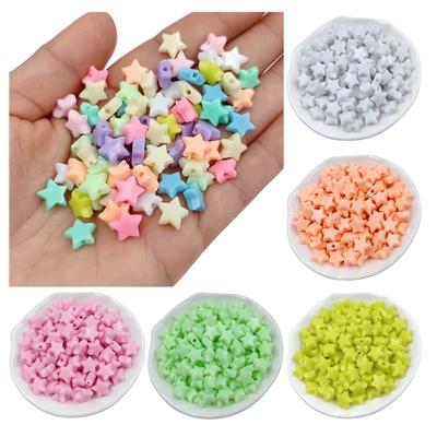Beads Five-pointed Star Macaron Color Handmade Materials Jewelry Accessories Bracelet Necklace 100pcs DIY Creamy Fashion