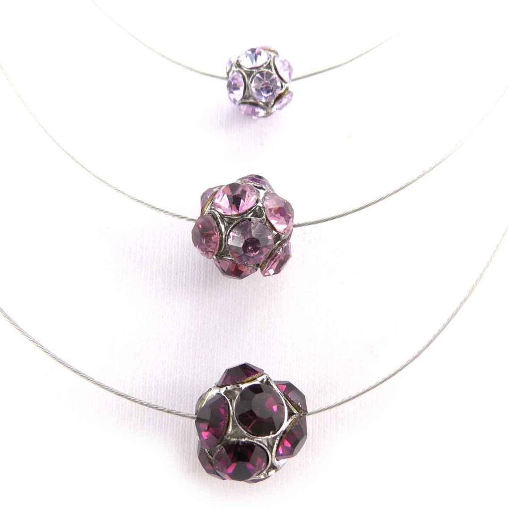 Les Trésors De Lily [J8939] - Purple 'Sissi' Cable Necklace