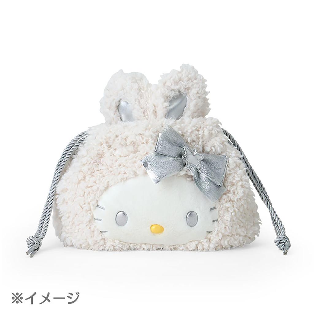 Sanrio Drawstring Shoulder Bag Snow My Melody 129747 2-Way (Fluffy Rabbit)