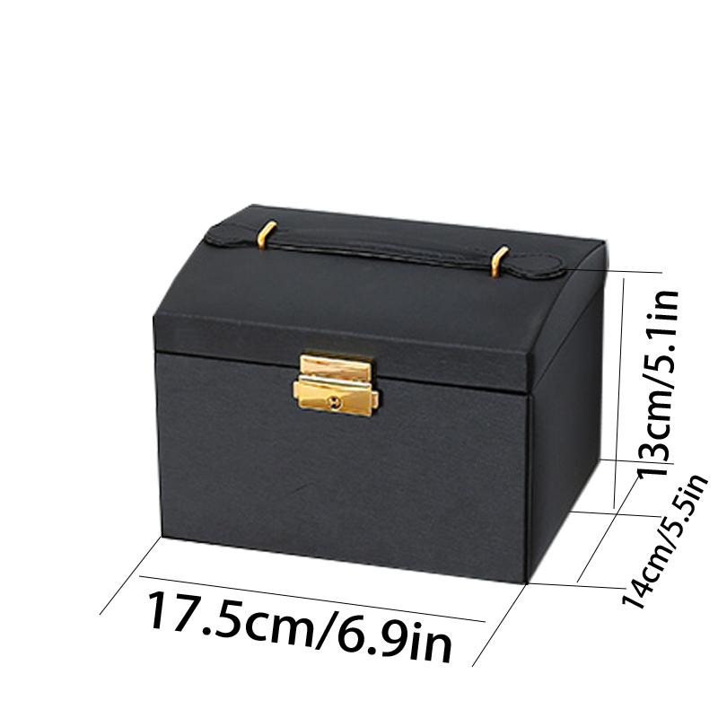 1 boîte à trois couches de grande capacité pour collier de perles, Bracelet, bague, boîte de rangement pour montre, boîte de rangement pour bijoux et boucles d'oreilles