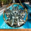 Wolf King Series Acrylic Catcher 8 "(20cm)Stained Glass Style Window Hanging, Outdoor and Interior Wall  Suitable for Living Room Bedroom Porch Garden