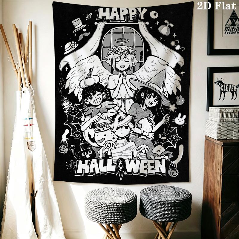 Omori Halloween Pattern Home Decor Tapestry, Wall Hanging, Decorative RV Wall Cloth.XGT0914174