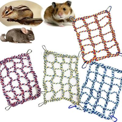 Creative Cotton Rope Pet Climbing Net Colorful with Hook Hammock Net Hook Net Cage Accessory