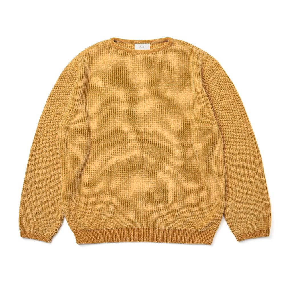 Berno [Casual] Boat-Neck Knit Yellow L