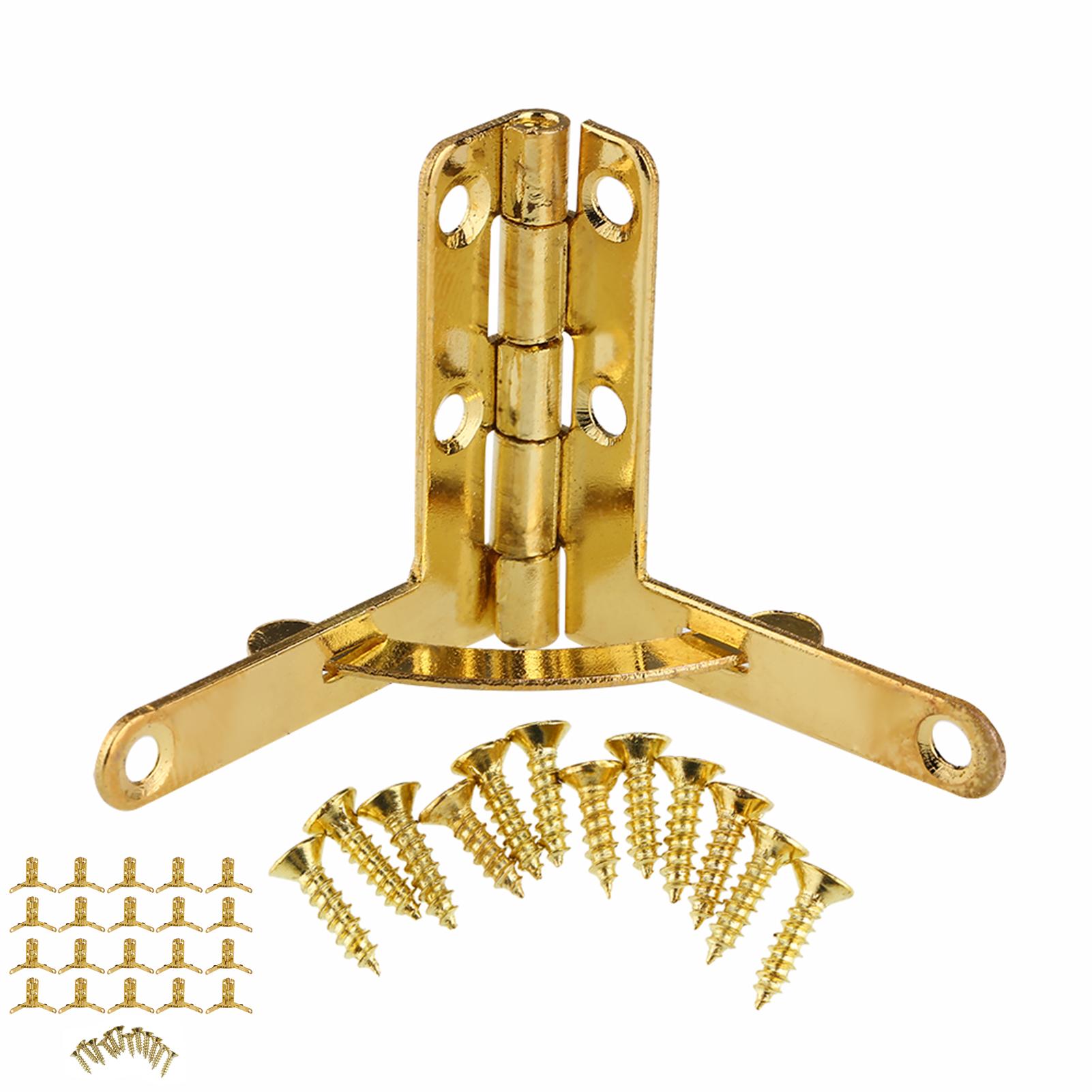 

20pcs 90 degrees Angle Support Spring Hinge for Small Jewelry Wine Case Watch Box Wooden Lid Type 1